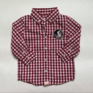NWT FSU Noles embroidered button down long sleeve